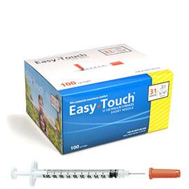 EasyTouch Insulin Syringe - 31G .3CC 5/16" - BX 100 - Total Diabetes Supply
