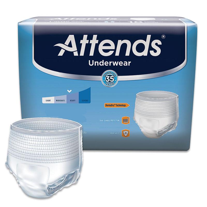 Attends Extra Absorbency Protective Underwear, Large (44 to 58 inches, 170-210 lbs) -One pkg of 18 each
