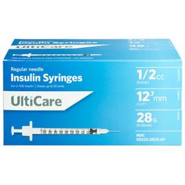 UltiCare Insulin Syringe - 28G 1/2cc 1/2" - BX 100 - Total Diabetes Supply

