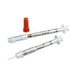 Kendall Healthcare Monoject Softpack Tuberculin Safety Syringe 1mL with 28G x 1/2" L Permanently Attached Needle and Accu-tip Flat Plunger Tip, Brown, Sterile, Latex-free - Each - Total Diabetes Supply
