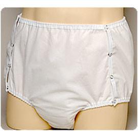 Salk Company CareFor One Piece Snap-on Brief with Water-proof Safety Pocket  Medium 30 to 36 Waist Size, White, Reusable, Latex-free
