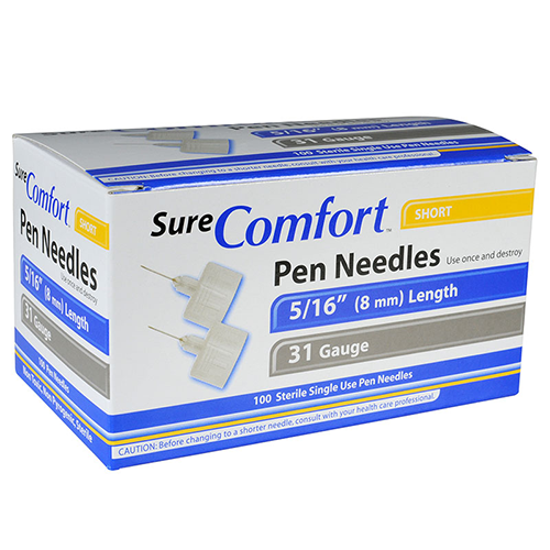 SureComfort Short Pen Needles - 31G 5/16" - BX 100