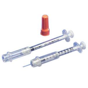 Monoject™ Insulin Safety Syringe with 29G x 1/2" L Needle and Accu-tip™ Flat Plunger Tip 1mL - 100/BX