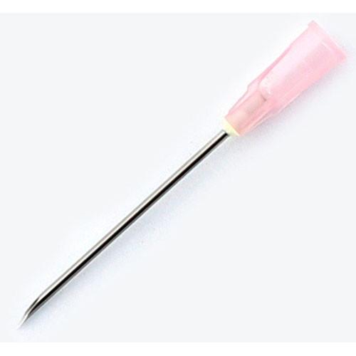 Hypodermic Needle, Regular Bevel, 18g X 1 1/2", Pink Box Of 100