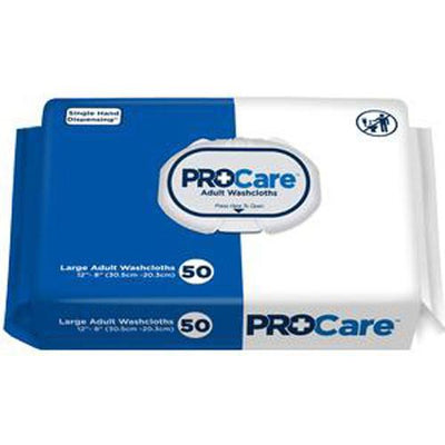 ProCare Adult Washcloth, 12 x 8, Soft Pack - Pack of 50
