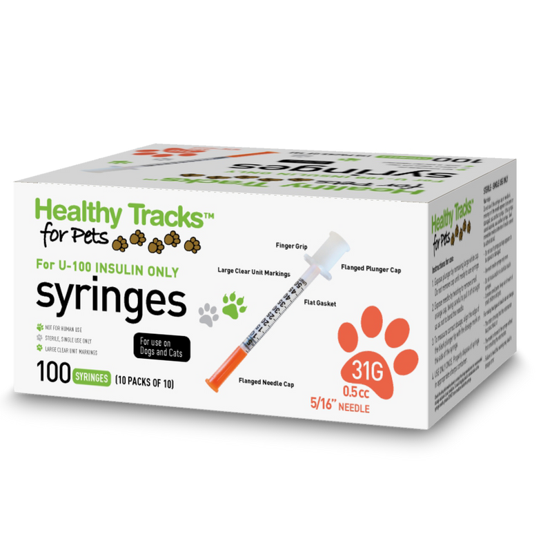 Healthy Tracks for Pets Syringes - U-100 31G .5cc - 100 ct.