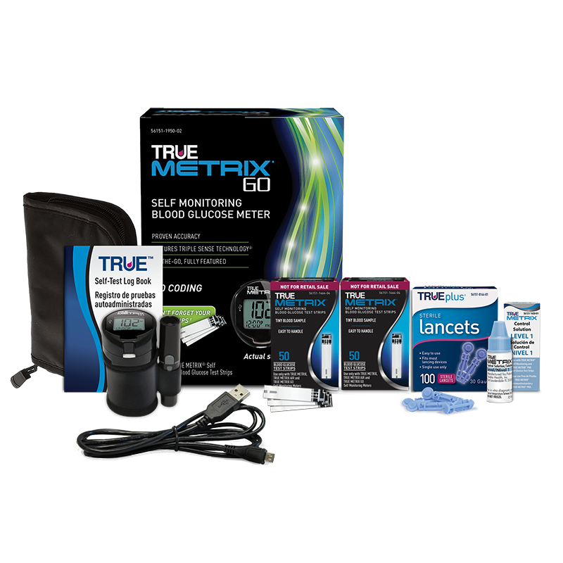 TRUE METRIX GO® Glucose Meter Starter Kit with USB Data Cable