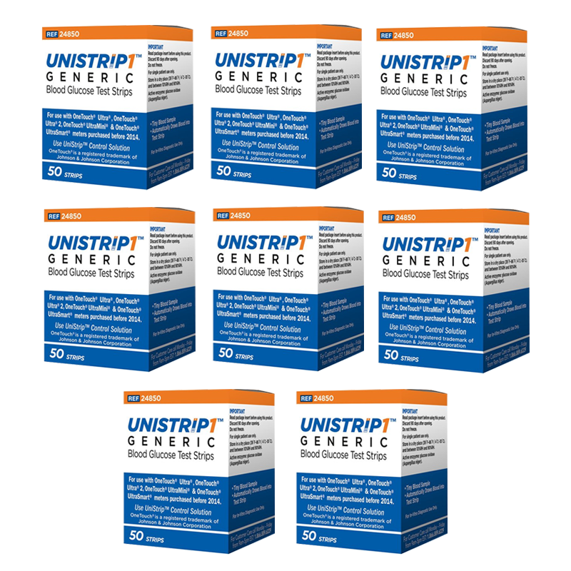 Unistrip 1 Blood Glucose Test Strips – 300 Count, Expires 07/2026, For OneTouch Ultra Meters