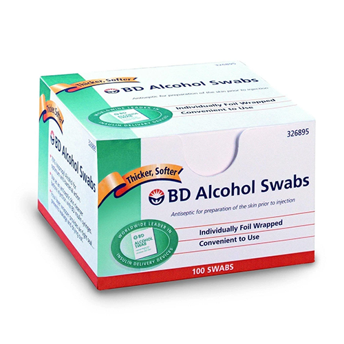 BD Alcohol Swabs - Foil Wrapped Wipes - BX 100