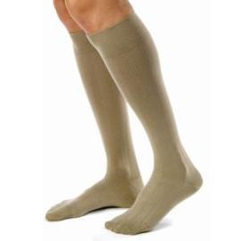 BSN Jobst Men's Knee High Ribbed Compression Socks Large, Khaki, Closed Toe, Latex-free - 1 Pair - Total Diabetes Supply
