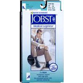 BSN Jobst Men's Knee High Ribbed Compression Socks Large Full Calf, Black, Closed Toe, Latex-free - 1 Pair - Total Diabetes Supply
