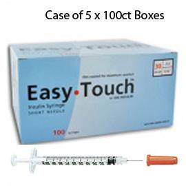 Case of 5 EasyTouch Insulin Syringe - 30G .3CC 1/2" - BX 100 - Total Diabetes Supply
