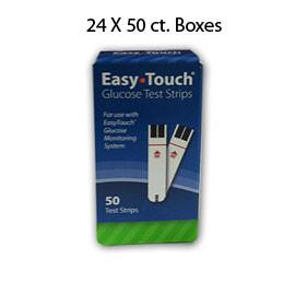 Case of 24  boxes of EasyTouch Glucose Test Strip - 50ct - Total Diabetes Supply
