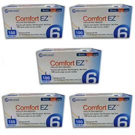 Comfort EZ Pen Needles - 31G 6mm 1/4 - BX 100- Case of 5