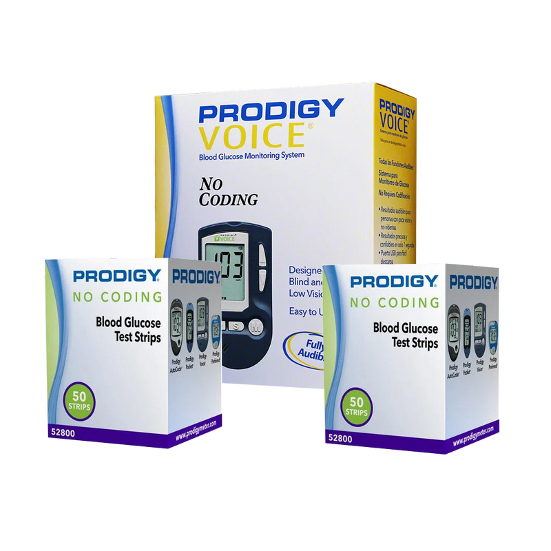 Prodigy Voice Meter Kit Combo (Meter Kit and Test Strips 100ct)