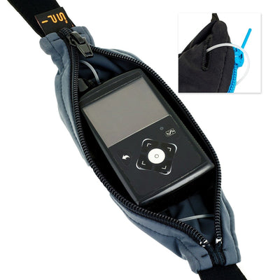 Adult Diabetic SPIbelt® with zipper #color_black-with-black-zipper