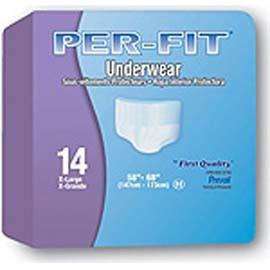 Per-Fit Protective Underwear Large 44" - 58" -  One pkg of 18 each - Total Diabetes Supply

