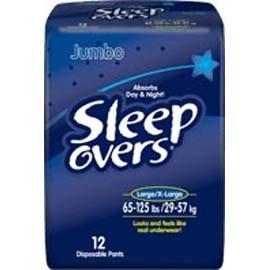 Sleep Overs Youth Pants, Large to XL (65 to 125 lb) - One pkg of 12 each - Total Diabetes Supply
