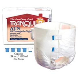 Tranquility ATN (All-Through-the-Night) Disposable Brief, 18-1/2 oz Capacity, Latex-Free, Extra-Small (18" to 26") - One pkg of 10 each - Total Diabetes Supply
