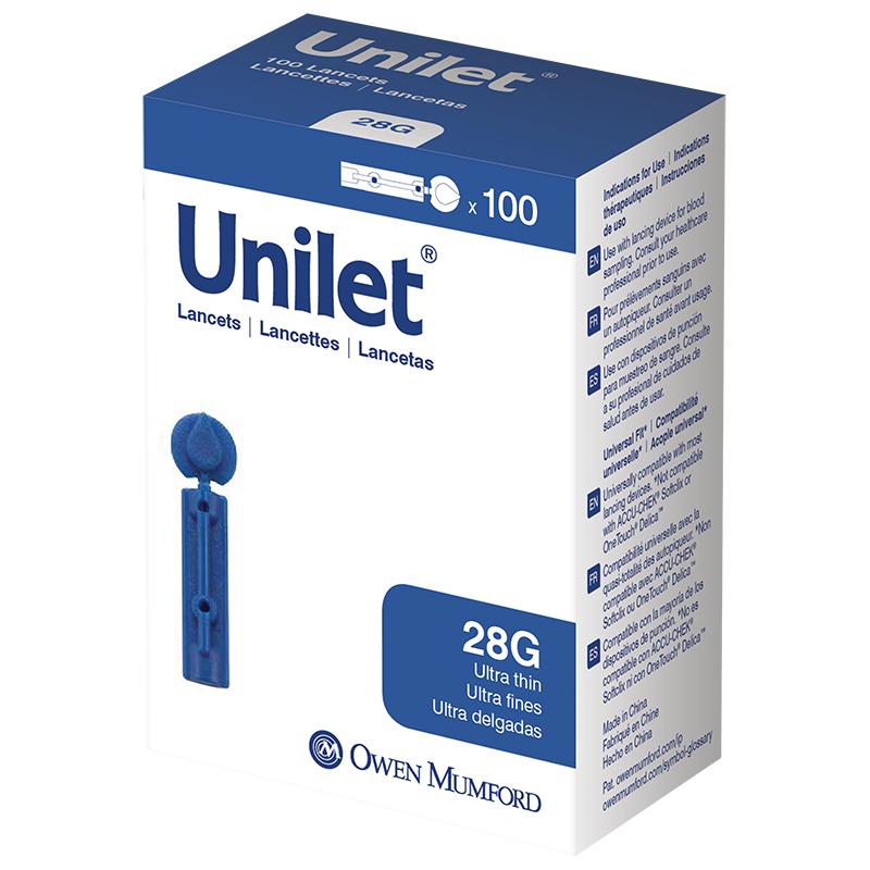 Unilet 28G Ultra Thin Lancets - 100 ct.