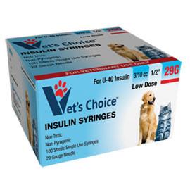 Vet's Choice Insulin Syringes 29G U-40 3/10cc 1/2" - 100/bx - Total Diabetes Supply
