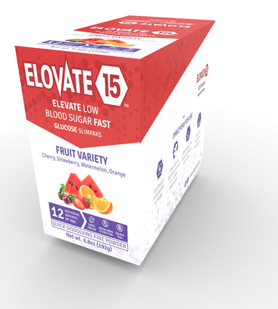 Elovate 15 Glucose SlimPaks - Fruit Variety Flavor - 12 Pack
