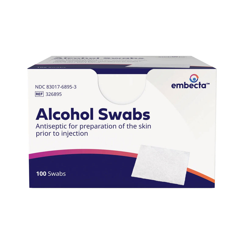 BD Embecta Alcohol Swabs - Foil Wrapped Wipes - BX 100 (formerly BD Alcohol Swabs)