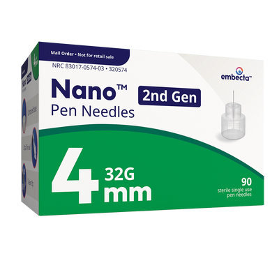 BD Embecta Nano 2nd Gen Pen Needles - 32G 4mm - BX 90 (formerly BD)