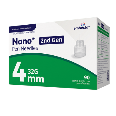 BD Embecta Nano 2nd Gen Pen Needles - 32G 4mm - BX 90 (formerly BD)