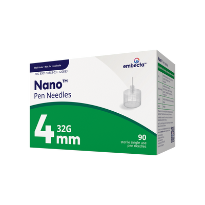 BD Embecta Nano Ultra Fine Pen Needles - 32G 4mm - BX 90 (formerly BD)