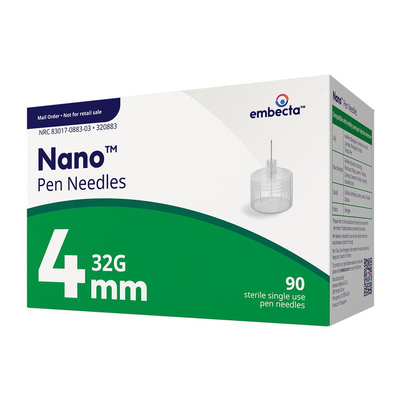 BD Embecta Nano Ultra Fine Pen Needles - 32G 4mm - BX 90 (formerly BD)