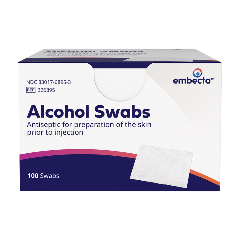 BD Embecta Alcohol Swabs - Foil Wrapped Wipes - BX 100 (formerly BD Alcohol Swabs)