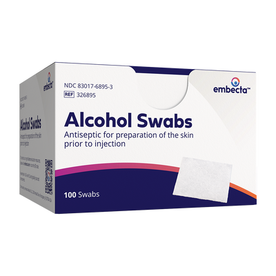 BD Embecta Alcohol Swabs - Foil Wrapped Wipes - BX 100 (formerly BD Alcohol Swabs)