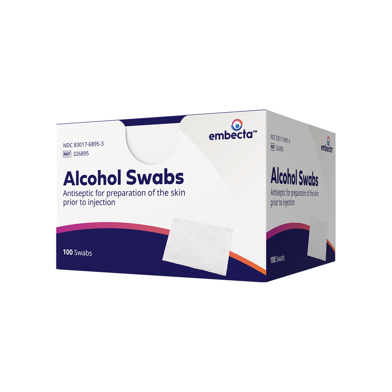 BD Embecta Alcohol Swabs - Foil Wrapped Wipes - BX 100 (formerly BD Alcohol Swabs)