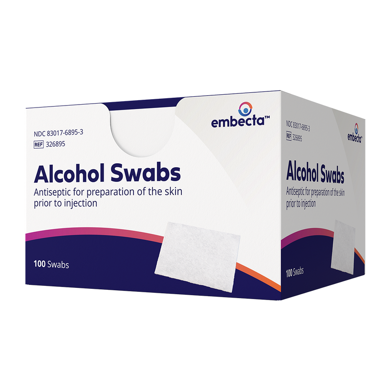 BD Embecta Alcohol Swabs - Foil Wrapped Wipes - BX 100 (formerly BD Alcohol Swabs)