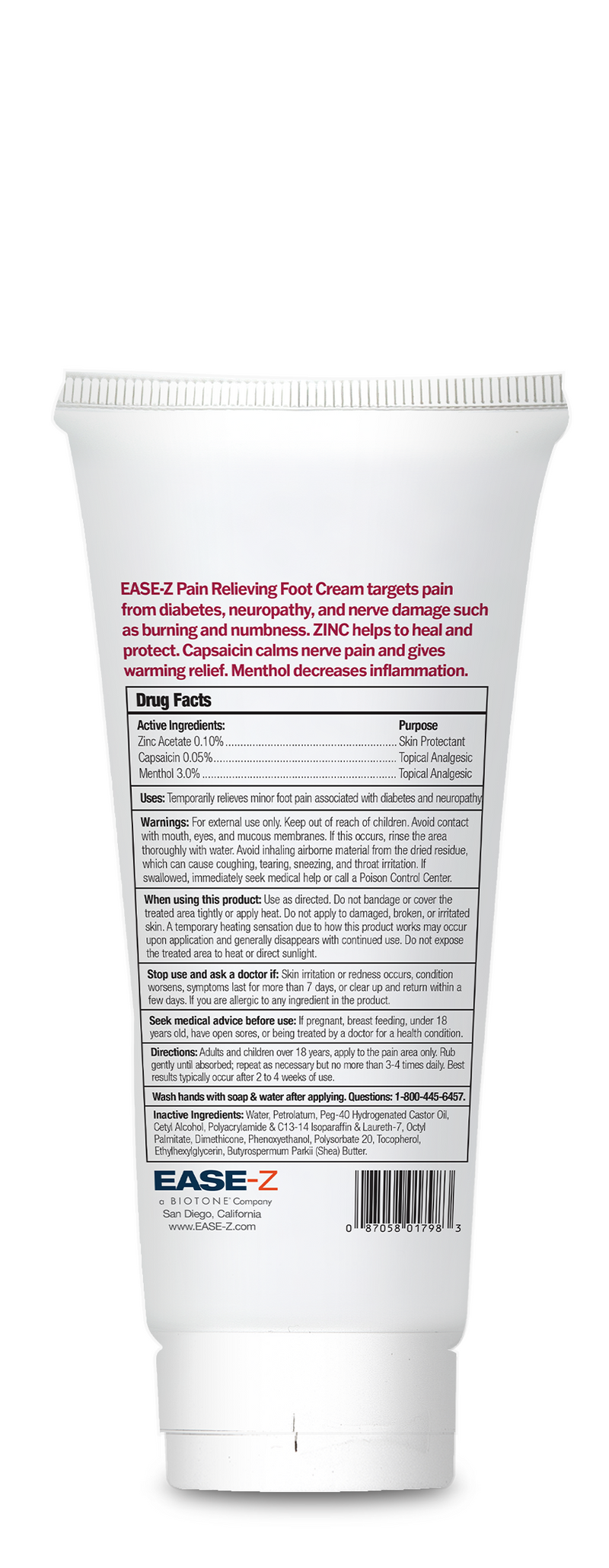 EASE-Z Diabetics Pain Relieving Foot Cream