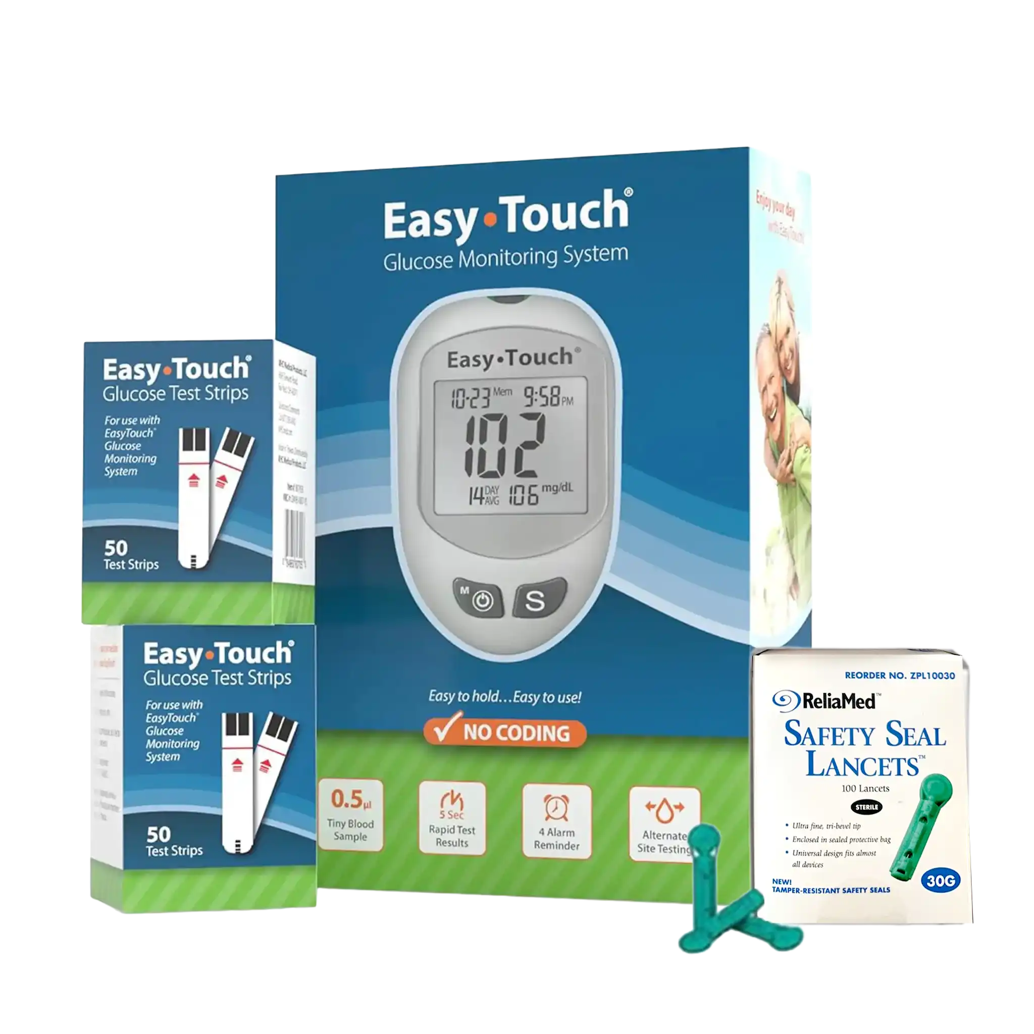 Easy Touch EasyTouch Glucose Monitor Kit Combo w/ Strips and Lancets