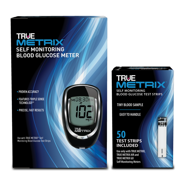 TRUE METRIX Self Monitoring Blood Glucose Meter Kit Combo (Meter and 50 Test Strips)