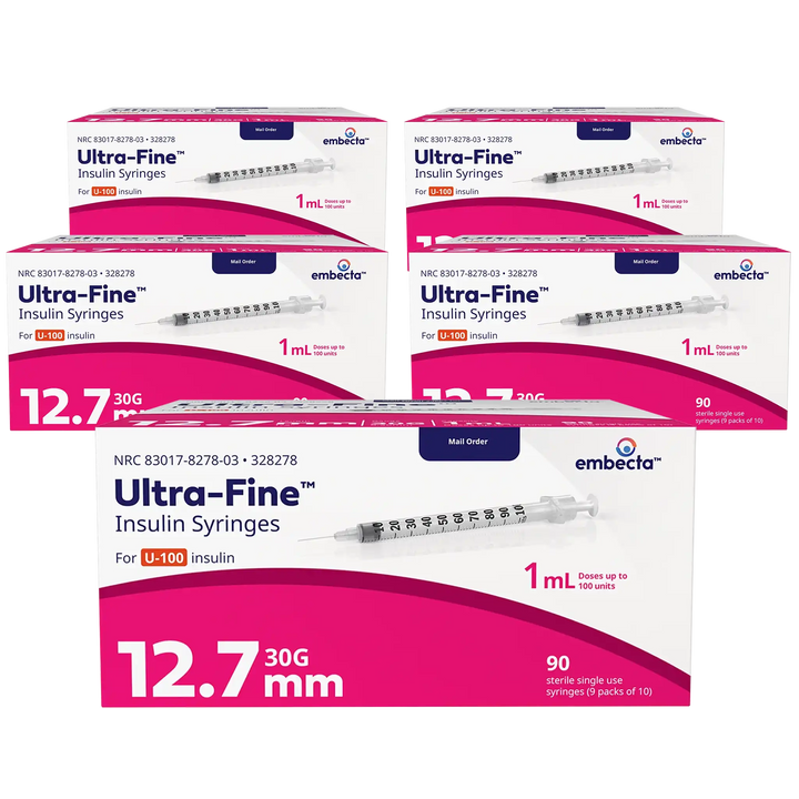 insulin syringes for semaglutide BD Embecta Ultra-Fine Insulin Syringes 30g 1cc 1/2in 90/bx