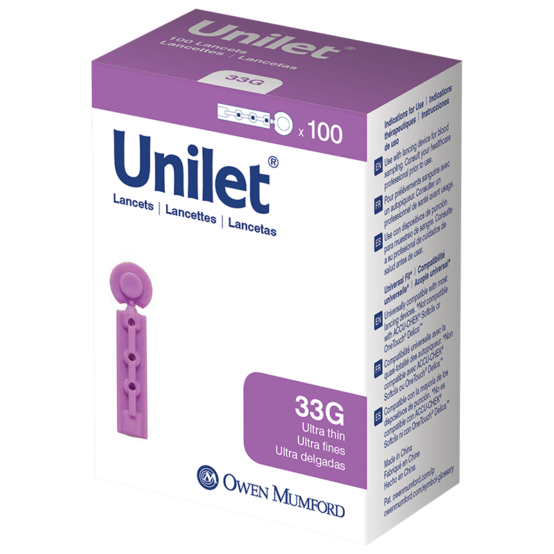 Unilet 33G Micro Thin Lancets - 100 ct.