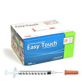 EasyTouch Insulin Syringes 29 Gauge .5CC 1/2in - BX 100 - Total Diabetes Supply
