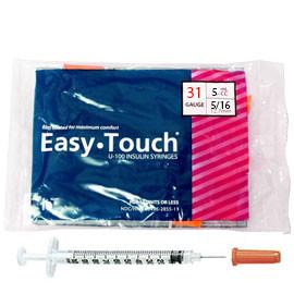 EasyTouch Insulin Syringe - 31G .5cc 5/16" - Polybag of 10ct - Total Diabetes Supply
