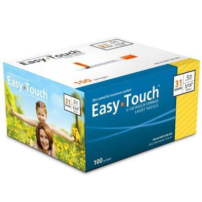 EasyTouch Insulin Syringe - 31G .5cc 5/16" - BX 100 - Total Diabetes Supply
