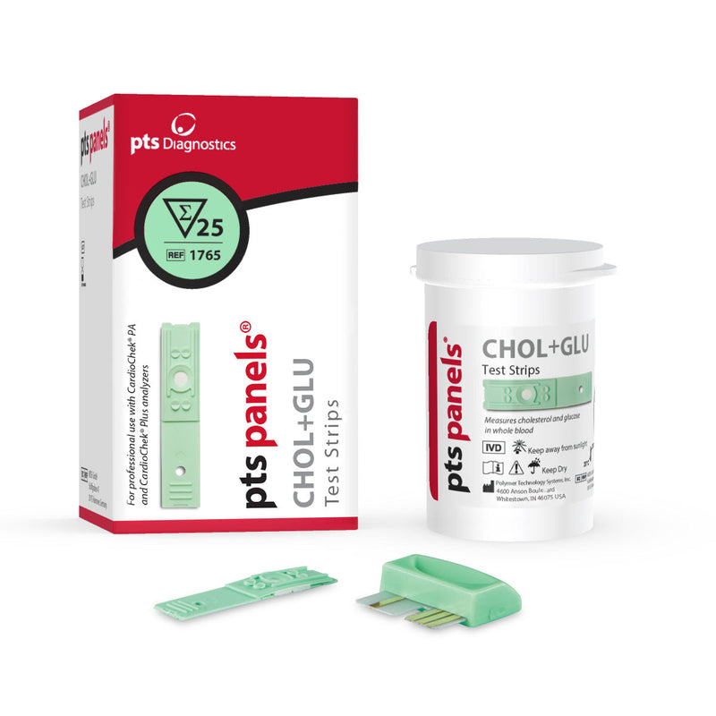 PTS Panels CHOL+GLU Test Strips (25 Tests)