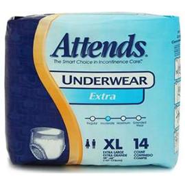 Attends Extra Absorbency Protective Underwear, XL (58 to 68 inches, 210-250 lbs) - One pkg of 14 each