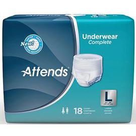 Attends Super Plus Absorbency Protective Underwear with Leakage Barriers, Large (44€š¬š¬? to 58€š¬š¬?, 170-210 lbs) - One pkg of 18 each - Total Diabetes Supply

