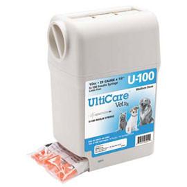 UltiGuard UltiCare U-100 VetRx Veterinary Insulin Syringes - 29g 1/2cc 1/2" - 100/bx - Total Diabetes Supply
