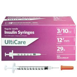 Ulticare Ulti-Fine U-100 Insulin Syringes - 29G 3/10cc 1/2" - BX 100 - Total Diabetes Supply
