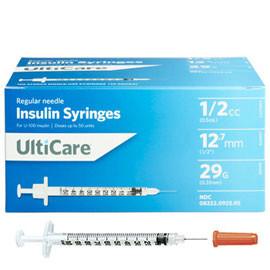 UltiCare Ulti-Fine U-100 Insulin Syringes - 29G 1/2cc 1/2" - BX 100 - Total Diabetes Supply
