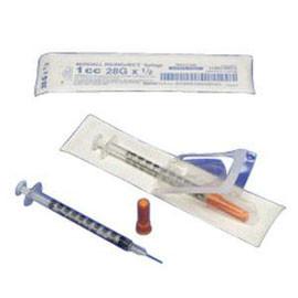 Kendall Healthcare Monoject SoftPack Insulin Syringe with 28G x 1/2" L Needle and Accu-tip Flat Plunger Tip 1/2mL Capacity, Sterile, Latex-free - Box of 100 - Total Diabetes Supply
